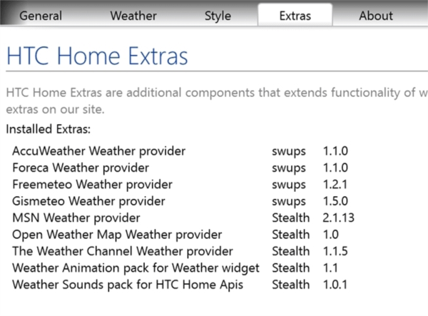 HTC Home Apis