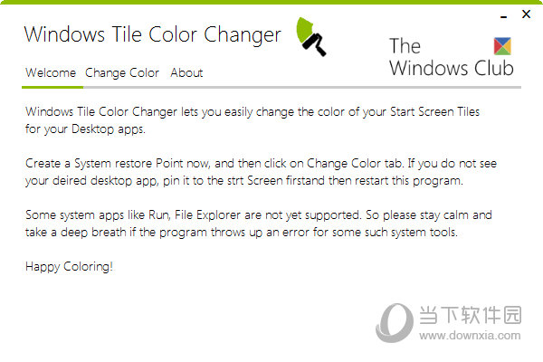 WindowsTileColorChanger(Win10磁贴美化工具)V2018免费版					
						版本