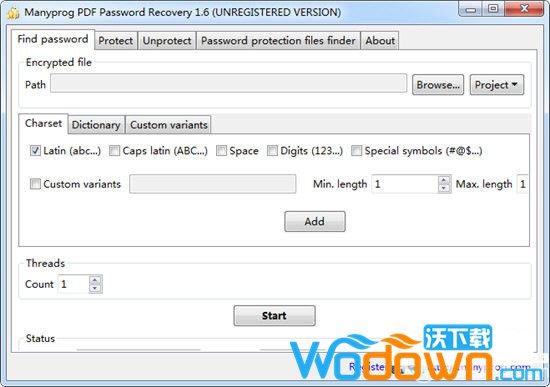 Manyprog PDF Password Recovery(PDF密码恢复软件)v1.6官方免费版